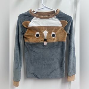 Kids Animal Fox Long Sleeve Velvet Shirt